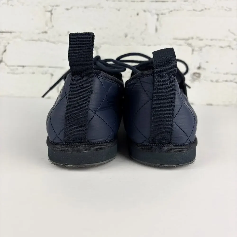 J. Crew Quilted Chore Blue Nylon Slip On Slipper Loafers 8